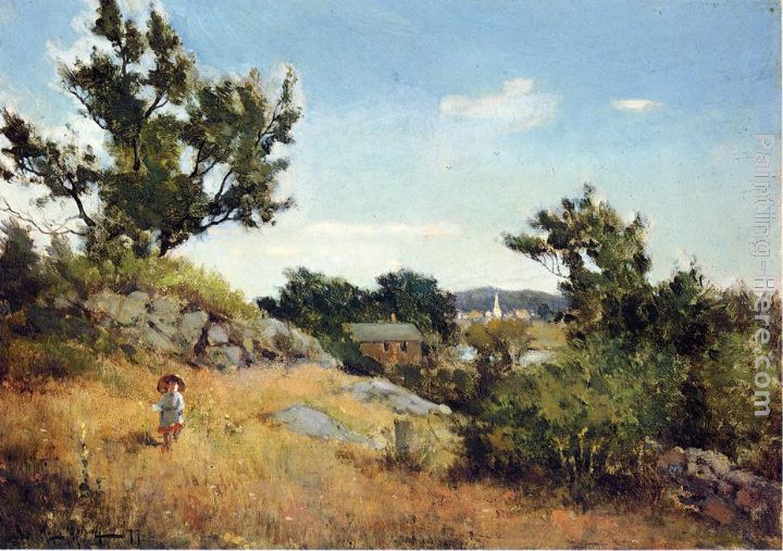 A View of the Village painting - Willard Leroy Metcalf A View of the Village art painting